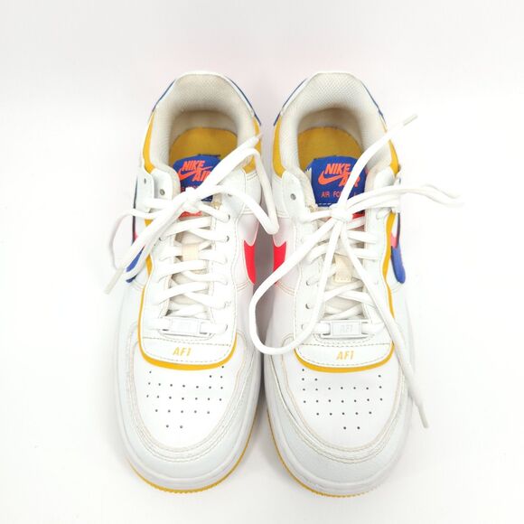 Nike Air Force 1 Low Shadow Shoes Womens Size 9 White Crimson CI0919-105 - Picture 2 of 9